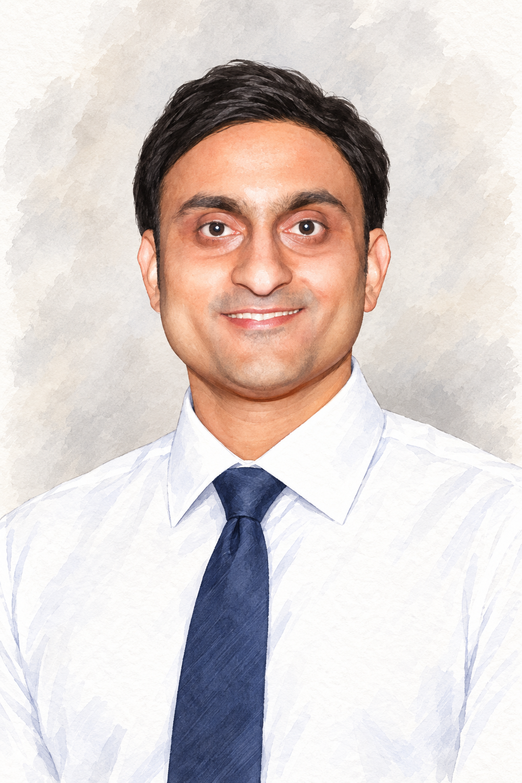 Illustrated portrait of Subrata Mukherjee